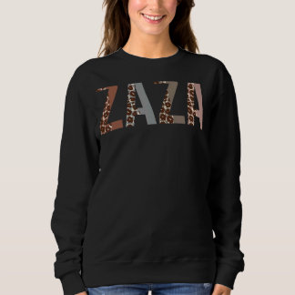Sweatshirt Zaza Empreinte de léopard Maman mignonne Fête des 