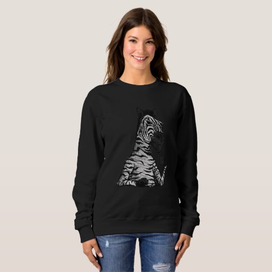 Sweatshirt Zebra Café Boisson Blanc (Devant entier)