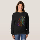 Sweatshirt Zebra Colourful  Animal Zoo Animal (Devant entier)