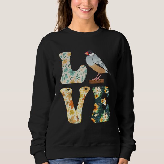 Sweatshirt Zebra Finches LOVE Bird  Finches Bird Song (Devant)