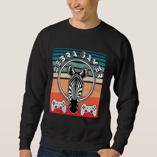 Sweatshirt Zebra Gamer Can't Hear You I'm Gaming Zebra Gamer  (Devant)