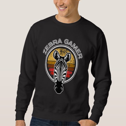 Sweatshirt Zebra Gamer Can't Hear You I'm Gaming Zebra Gamer (Devant)