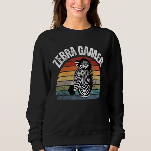 Sweatshirt Zebra Gamer Graphic Design For Gamer Kids_1 (Devant)