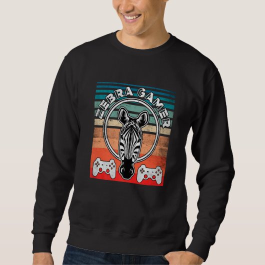 Sweatshirt Zebra Gamer ne peut pas vous entendre Je suis Jeu  (Devant)