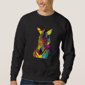 Sweatshirt Zebra Head Colorful Pop Art (Devant)