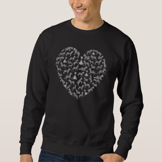 Sweatshirt Zebra Heart Zebra Hommes Femmes Enfants (Devant)