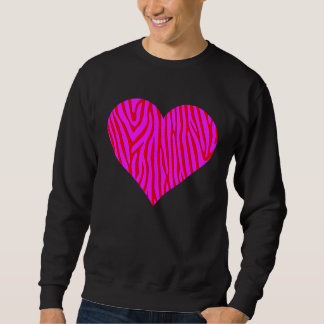 Sweatshirt Zebra Print Heart Love Graphic Cute Valentines Day