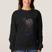 Sweatshirt Zèbre En Style Arc-En-Ciel (Devant)