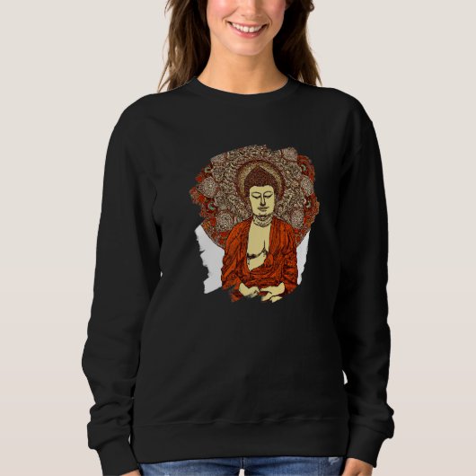 Sweatshirt Zen Buddha Mandala Spiritual Asian Style Meditatio (Devant)