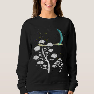 Sweatshirt Zen Gardening Moon Stars Culture japonaise Bonsai