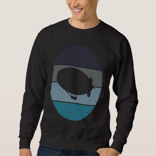 Sweatshirt Zeppelin Rétro Vintage Dirigible Coucher de Soleil (Devant)