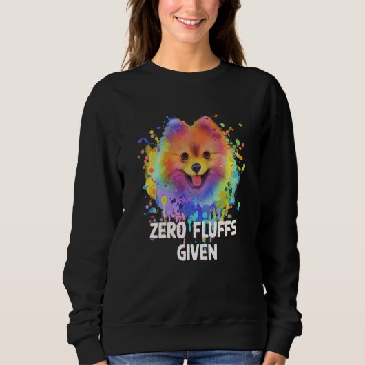 Sweatshirt Zero Fluffs Given Pomeranian Pom Pom Humor Dog  1 (Devant)