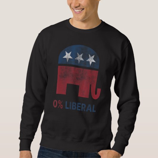 Sweatshirt Zéro Pour Cent Libéral 0 Libéral Drôle Républicain (Devant)