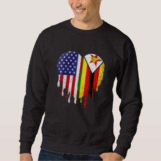 Sweatshirt Zimbabwean American Patriot Grown Country Melting 
