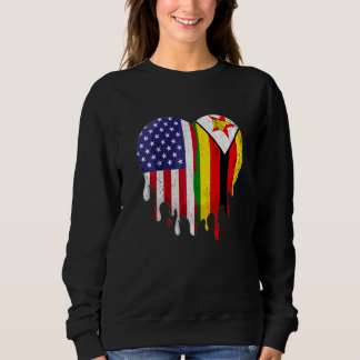 Sweatshirt Zimbabwean American Patriot Grown Country Melting 