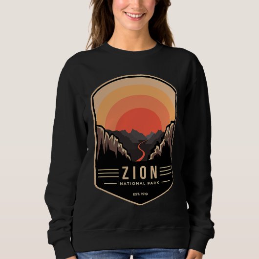 Sweatshirt Zion National Park Retro Vintage (Devant)