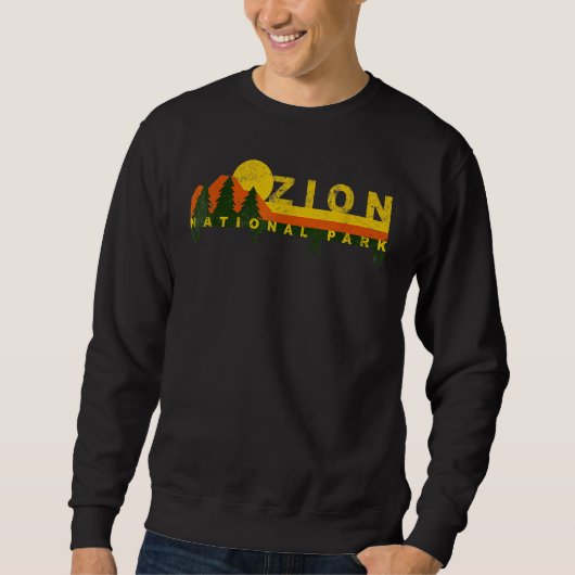 Sweatshirt Zion National Park Sunny Mountain Treeline (Devant)
