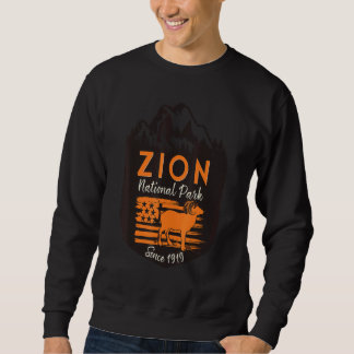 Sweatshirt Zion National Park US Flag Bighorn Sheep Mountains