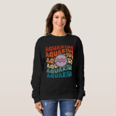 Sweatshirt Zodiac Aqiarius Horoscope Retro Groovy Aquarius Zo (Devant entier)
