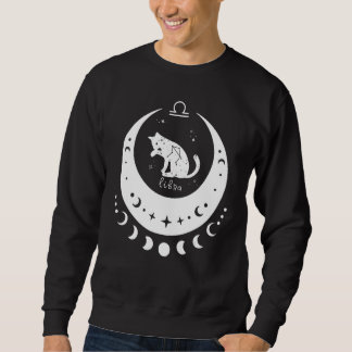 Sweatshirt Zodiac Libra Horoscope Astrology Sign Cat Crescent