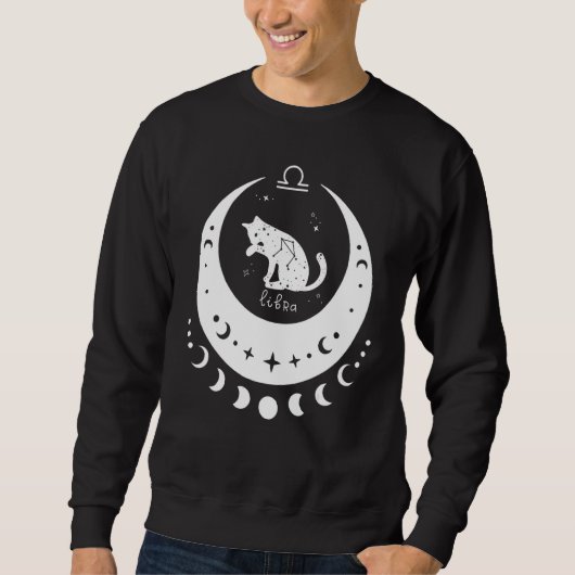 Sweatshirt Zodiac Libra Horoscope Astrology Sign Cat Crescent (Devant)