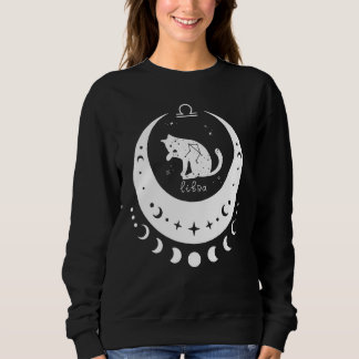 Sweatshirt Zodiac Libra Horoscope Astrology Sign Cat Crescent