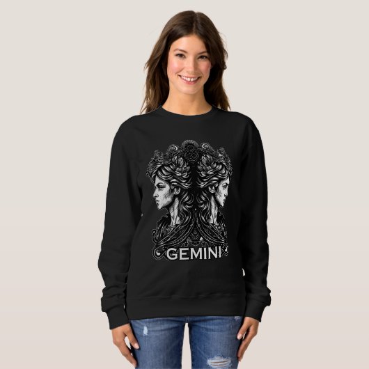 Sweatshirt Zodiac Sign Gemini Twins Astrology Symbol Ancient  (Devant entier)