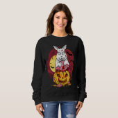 Sweatshirt Zombie Bunny Halloween Evil Rabbit Jack-o'-lantern (Devant entier)