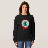 Sweatshirt Zombie Eyeball Épouvantable Halloween Épouvantable (Devant entier)
