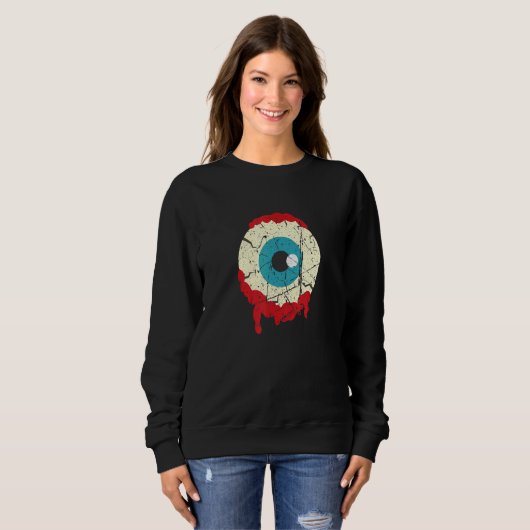 Sweatshirt Zombie Eyeball Halloween Scary Zombie (Devant entier)