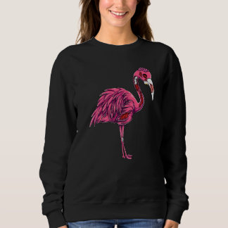 Sweatshirt Zombie Flamingo Spooky Creepy Halloween Costume Wo