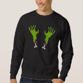 Sweatshirt Zombie hands with bones (Devant)