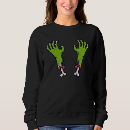 Sweatshirt Zombie hands with bones (Devant)