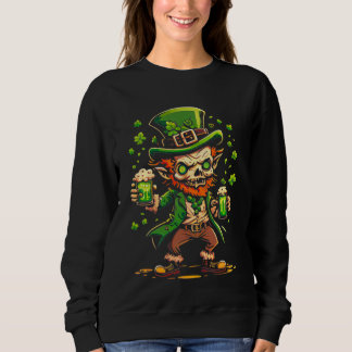 Sweatshirt Zombie Leprechaun Irish St Paddy's Beer