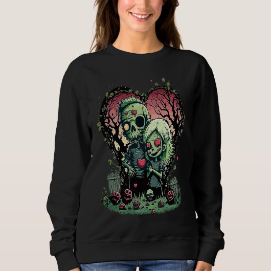 Sweatshirt Zombie Love Valentine Horror Monster Halloween Got (Devant)