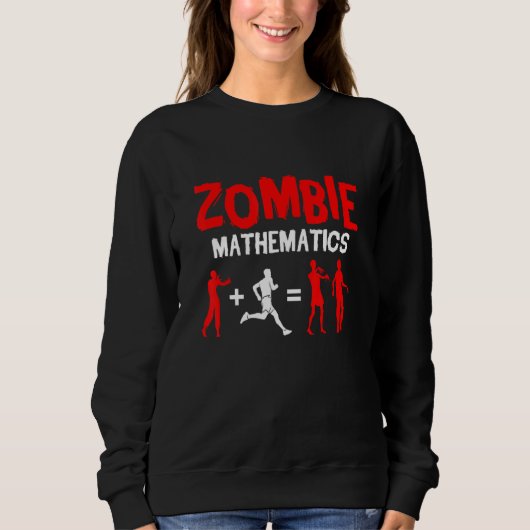 Sweatshirt Zombie Mathématiques Halloween Partie Trump Ou Tre (Devant)