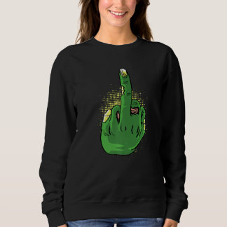 Sweatshirt Zombie Middlefinger Brave Person  