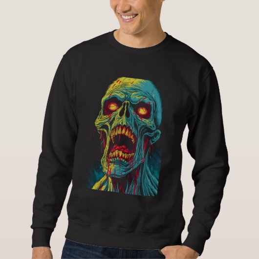 Sweatshirt Zombie par Halloween d'Horreur Hantée 1 (Devant)
