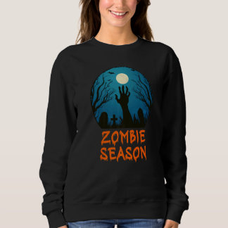 Sweatshirt Zombie Season Moonlit Graveyard  Scary Kids Boys A