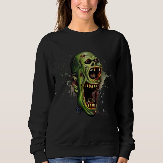Sweatshirt Zombie  Singing Microphone Metal Rock Music Horror (Devant)