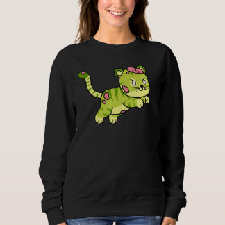 Sweatshirt Zombie Tiger Halloween Animal Cute Monster Graphic