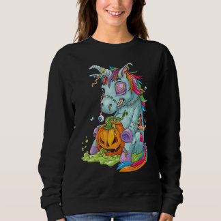 Sweatshirt Zombiecorn Licorne Zombie Costume Halloween Citrou