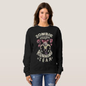 Sweatshirt Zombies Apocalypse Courir Équipe Effrayant Happy H (Devant entier)