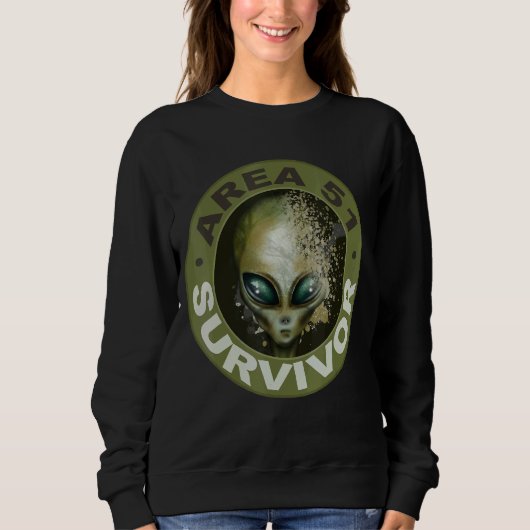 Sweatshirt Zone 51 Survivant Ufo Alien Evolution Design (Devant)
