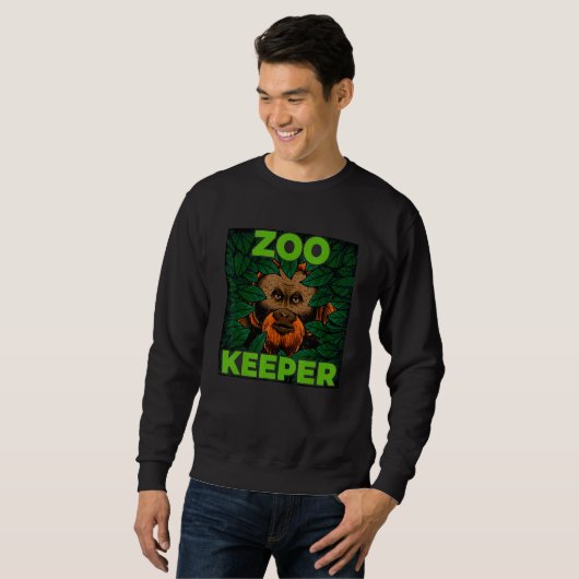 Sweatshirt Zoo Keeper Funny Jungle Monkey Animal Lover Men Wo (Devant entier)