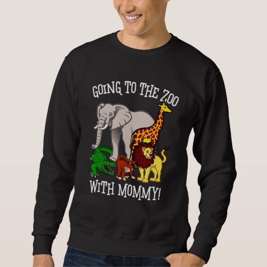 Sweatshirt Zoo Sympa Pour Les Enfants Allant Au Zoo Avec Momm (Devant)