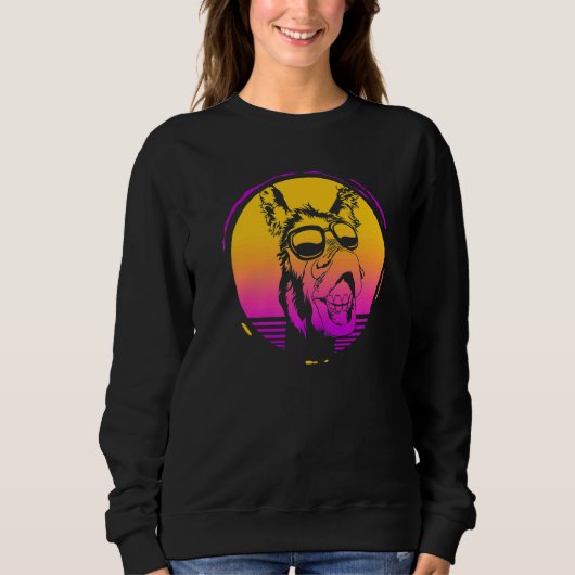 Sweatshirt Zookeeper Zoologist Zoology Retro Donkey (Devant)