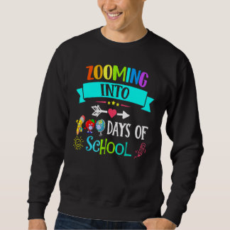 Sweatshirt Zoom sur les 100 jours d'école pour les enseignant