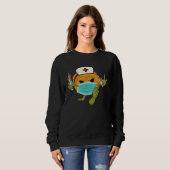 Sweatshirt Zoombie Pumpkin Nurse Jackolantern Mask Vaccine Ha (Devant entier)