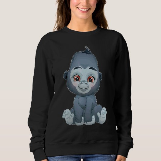 Sweatshirt Zuckersüßer Baby Gorilla (Devant)